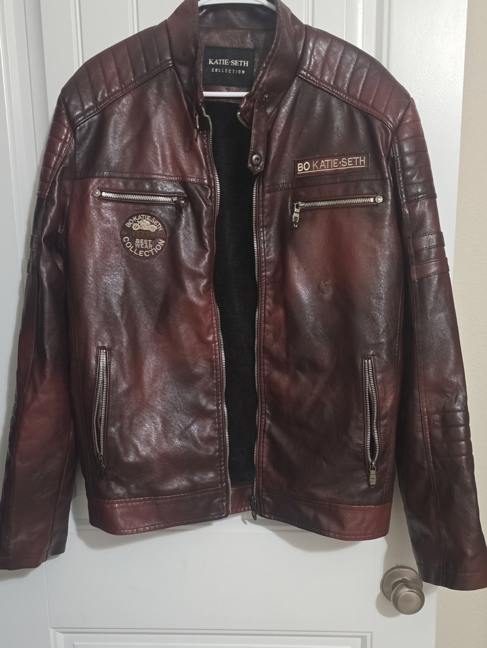 Redish, Maroon, Colored Lined Jacket No Blemishes. Large Ladies, Medium For Men.
